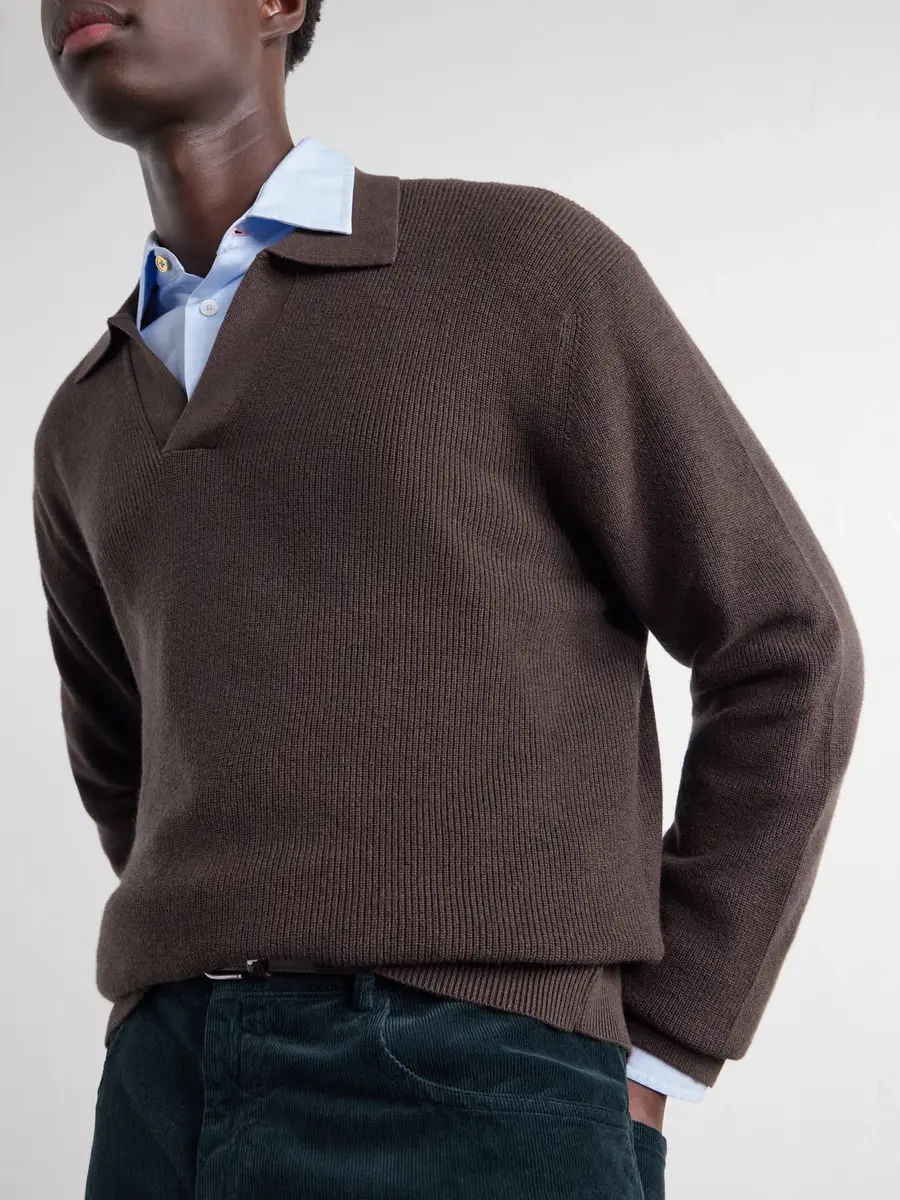 NN07 Hope Rib 60060 Organic Cotton and Cashmere-Blend Polo Shirt - Men | Thumbnail 5