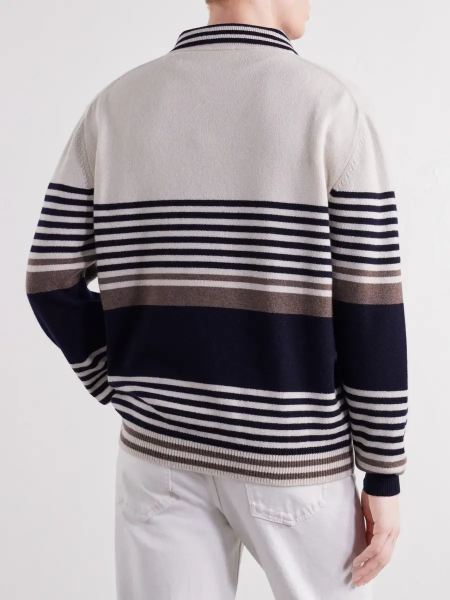 Paul Smith Striped Cashmere Polo Shirt - Men | Thumbnail 4 Paul Smith Striped Cashmere Polo Shirt - Men | Thumbnail 4