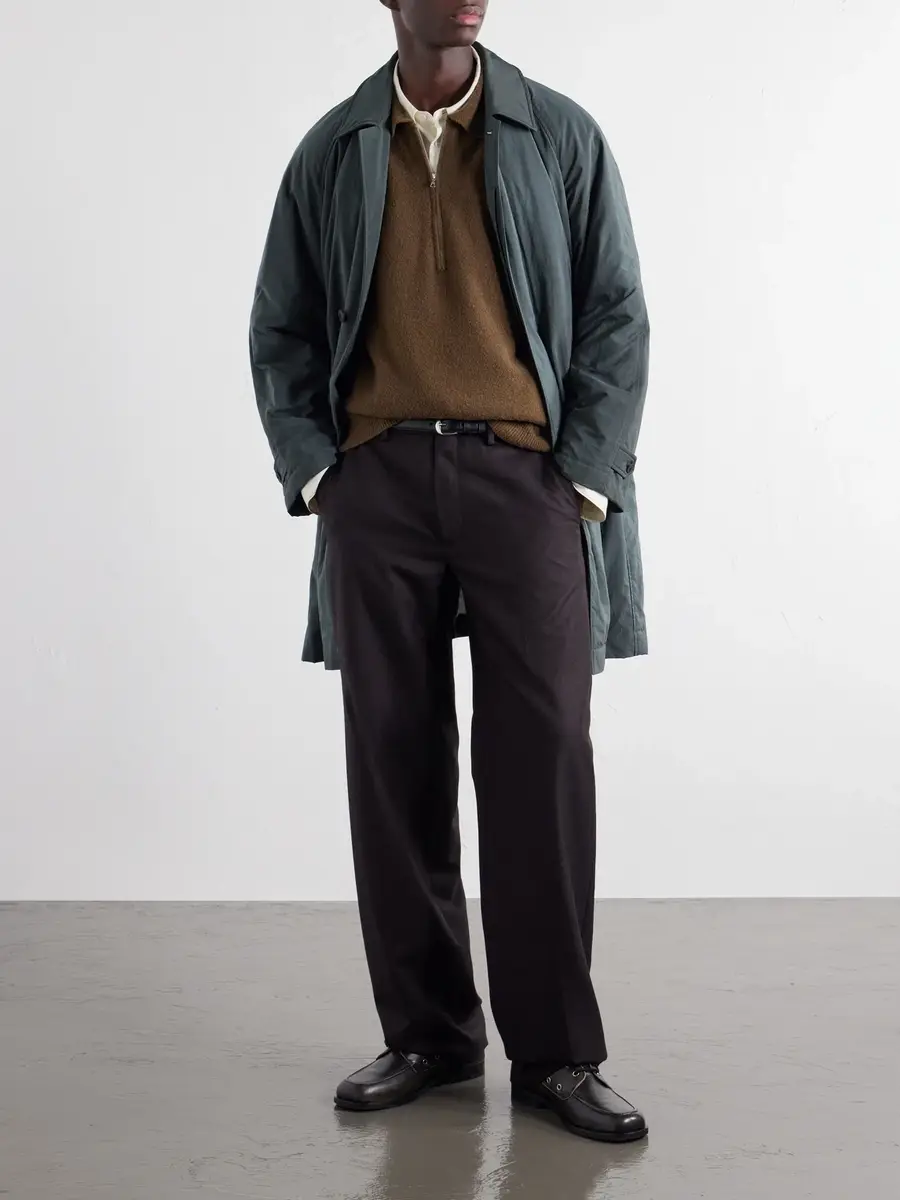 ATON Wool-Blend Half-Zip Polo Sweater - Men | Thumbnail 2