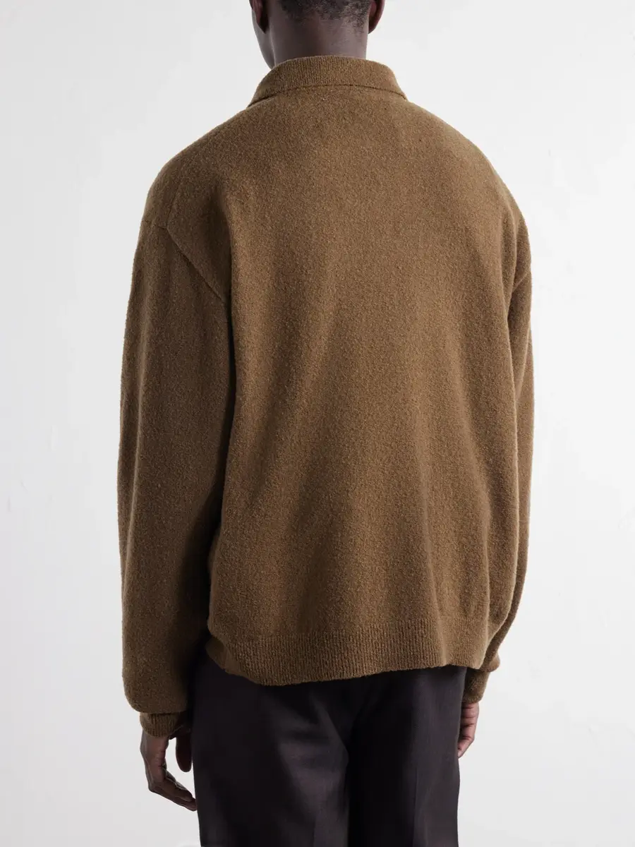 ATON Wool-Blend Half-Zip Polo Sweater - Men | Thumbnail 4