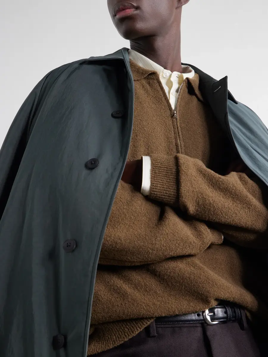 ATON Wool-Blend Half-Zip Polo Sweater - Men | Thumbnail 5