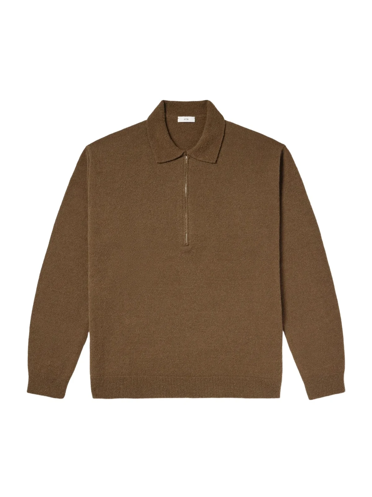 ATON Wool-Blend Half-Zip Polo Sweater - Men