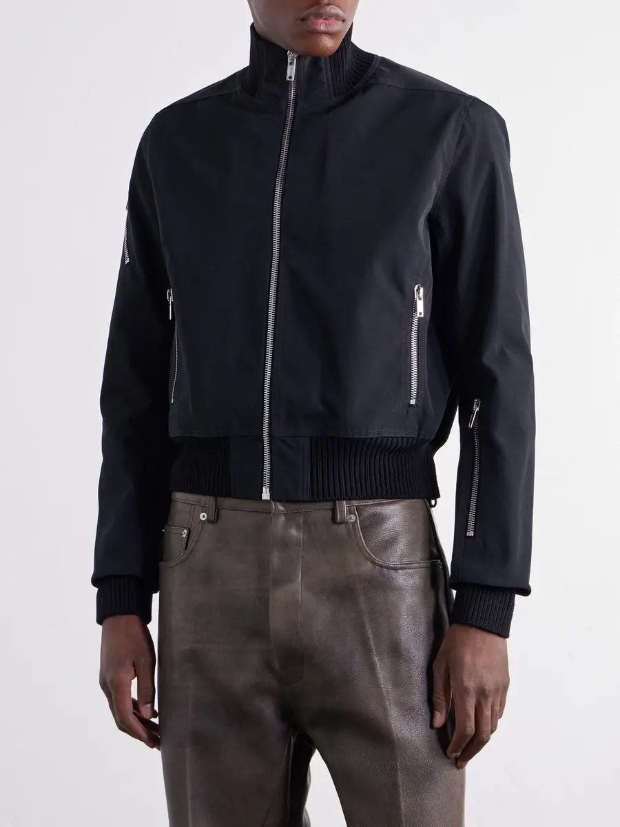 Rick Owens Rib-Trimmed Canvas Blouson Jacket - Men | Thumbnail 3 Rick Owens Rib-Trimmed Canvas Blouson Jacket - Men | Thumbnail 3