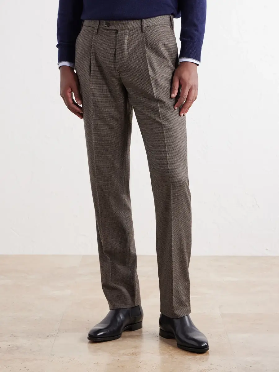 Slowear Incotex Straight-Leg Houndstooth Wool-Blend Trousers - Men | Thumbnail 3 Slowear Incotex Straight-Leg Houndstooth Wool-Blend Trousers - Men | Thumbnail 3