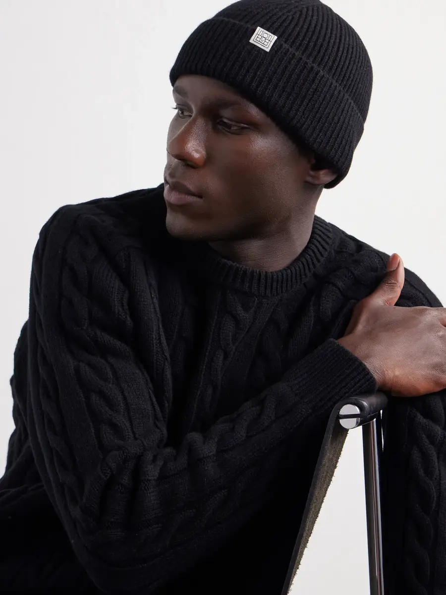 TOTEME Cashmere Ribbed Beanie - Men | Thumbnail 3 TOTEME Cashmere Ribbed Beanie - Men | Thumbnail 3