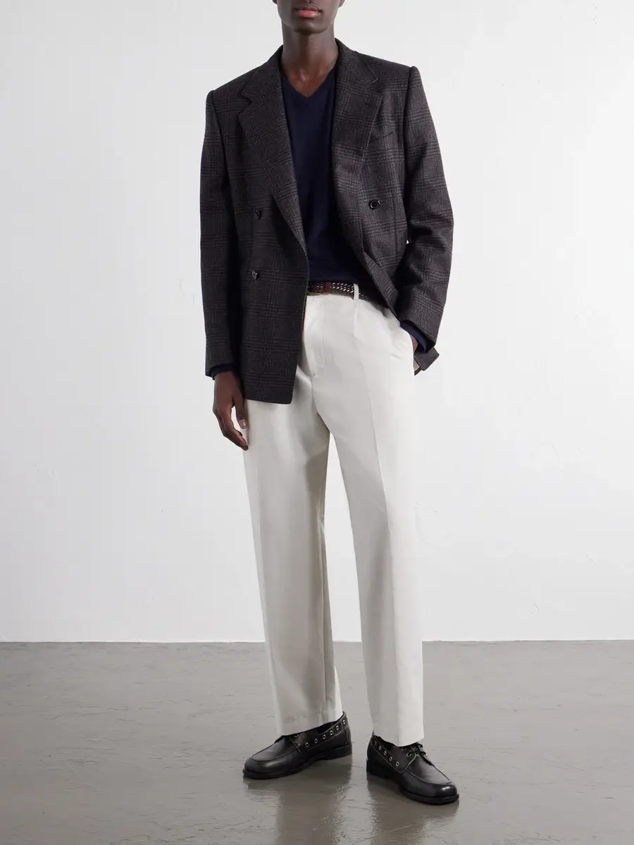 ATON Pleated Tapered Cotton Trousers - Men | Thumbnail 2