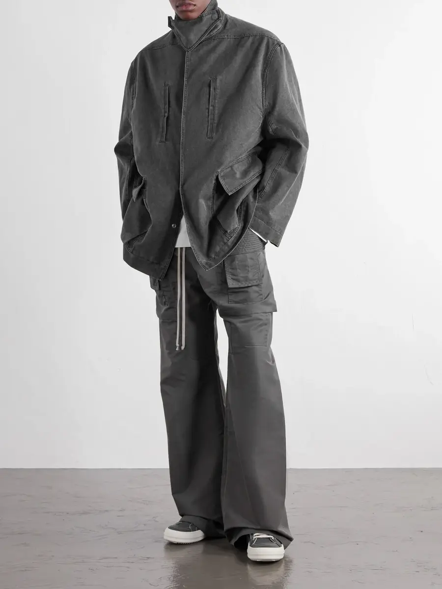 Rick Owens Padded Washed Cotton-Canvas Coat - Men | Thumbnail 2 Rick Owens Padded Washed Cotton-Canvas Coat - Men | Thumbnail 2
