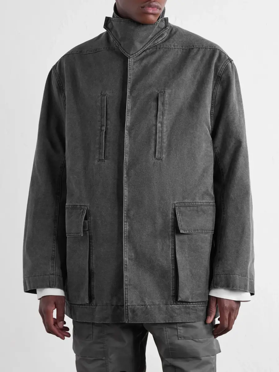 Rick Owens Padded Washed Cotton-Canvas Coat - Men | Thumbnail 3 Rick Owens Padded Washed Cotton-Canvas Coat - Men | Thumbnail 3