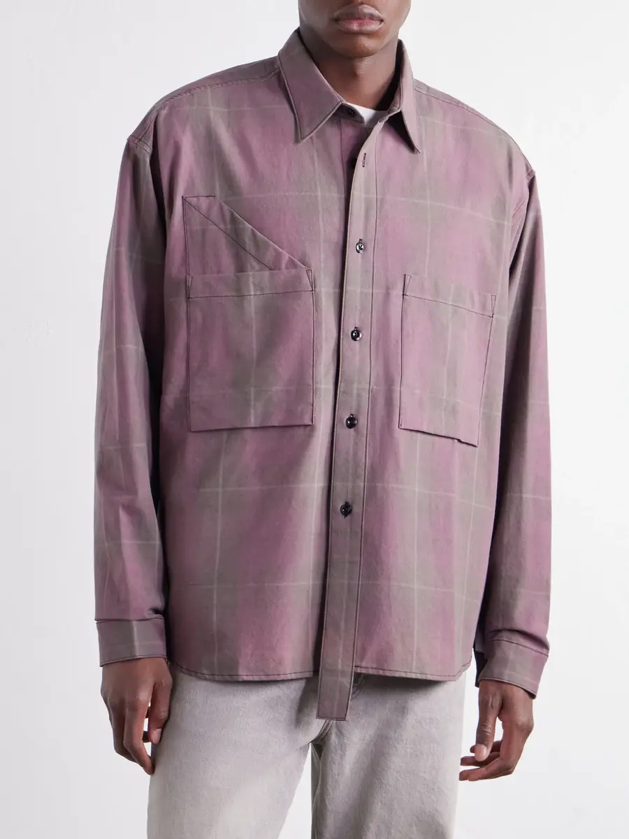 Monitaly Double Pocket Checked Cotton Shirt - Men | Thumbnail 3 Monitaly Double Pocket Checked Cotton Shirt - Men | Thumbnail 3