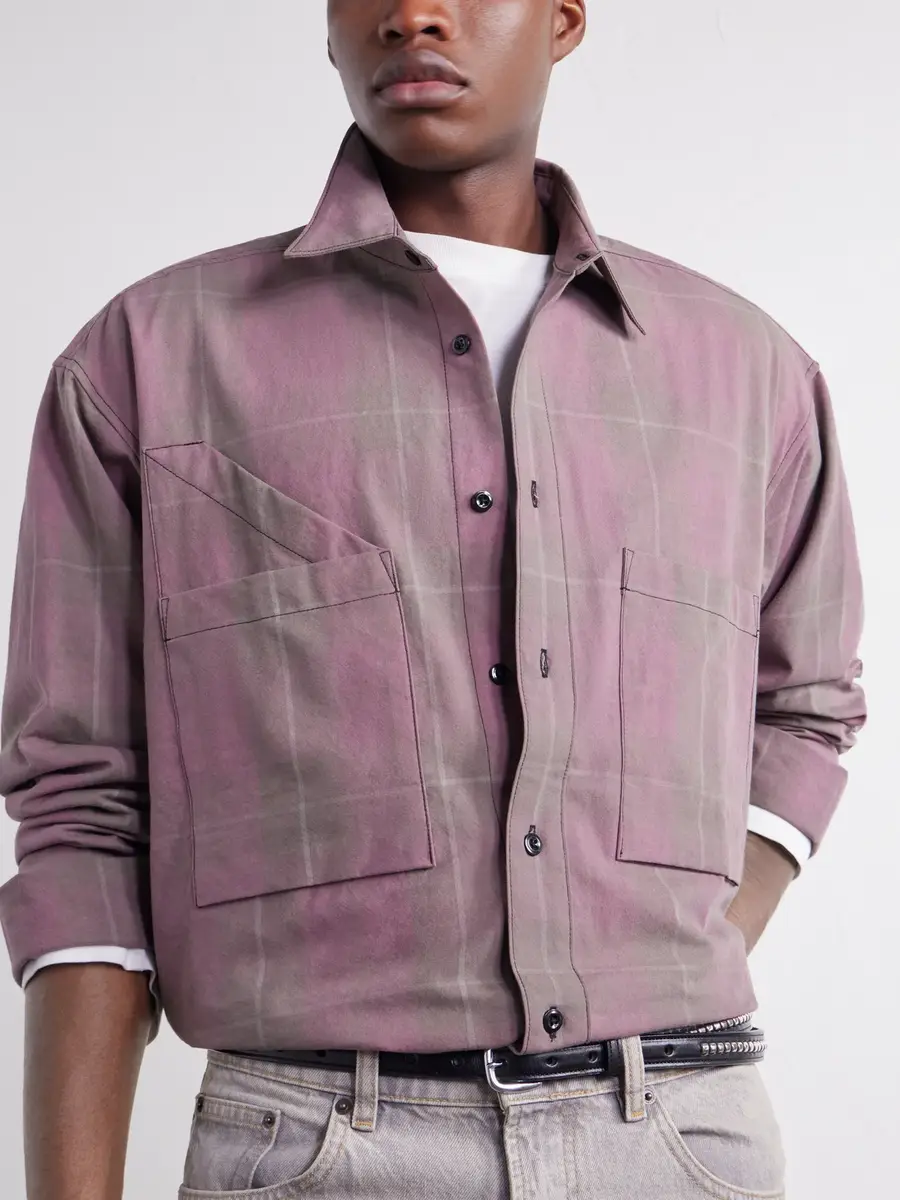 Monitaly Double Pocket Checked Cotton Shirt - Men | Thumbnail 5 Monitaly Double Pocket Checked Cotton Shirt - Men | Thumbnail 5