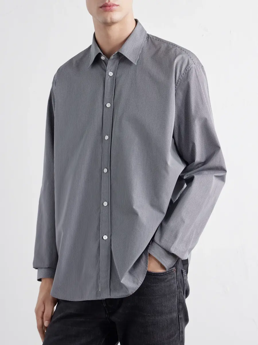 TOTEME Striped Cotton-Poplin Shirt - Men | Thumbnail 3 TOTEME Striped Cotton-Poplin Shirt - Men | Thumbnail 3