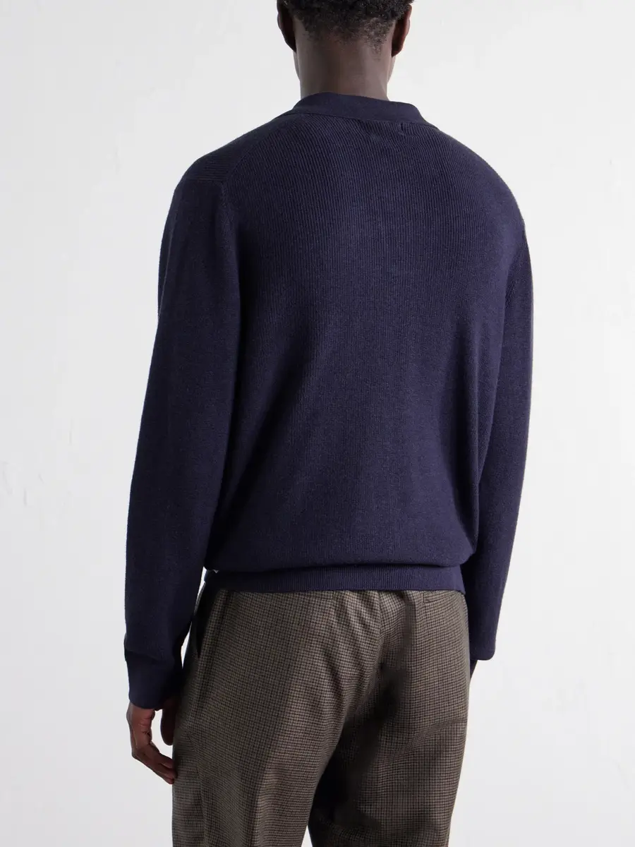 NN07 Hope Rib 60060 Organic Cotton and Cashmere-Blend Polo Shirt - Men | Thumbnail 4