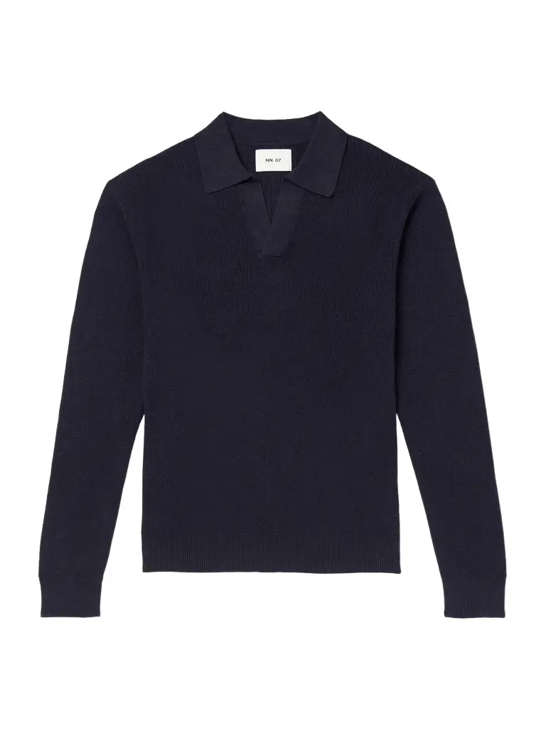 NN07 Hope Rib 60060 Organic Cotton and Cashmere-Blend Polo Shirt - Men