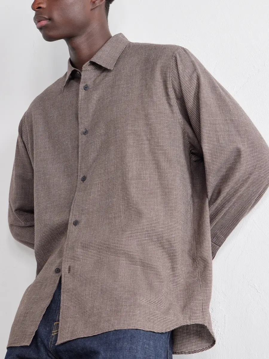 ATON Checked Cotton and Yak-Blend Shirt - Men | Thumbnail 5 ATON Checked Cotton and Yak-Blend Shirt - Men | Thumbnail 5