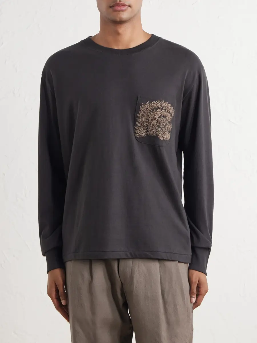 Kartik Research Paisley Embroidered Cotton-Jersey T-Shirt - Men | Thumbnail 3 Kartik Research Paisley Embroidered Cotton-Jersey T-Shirt - Men | Thumbnail 3