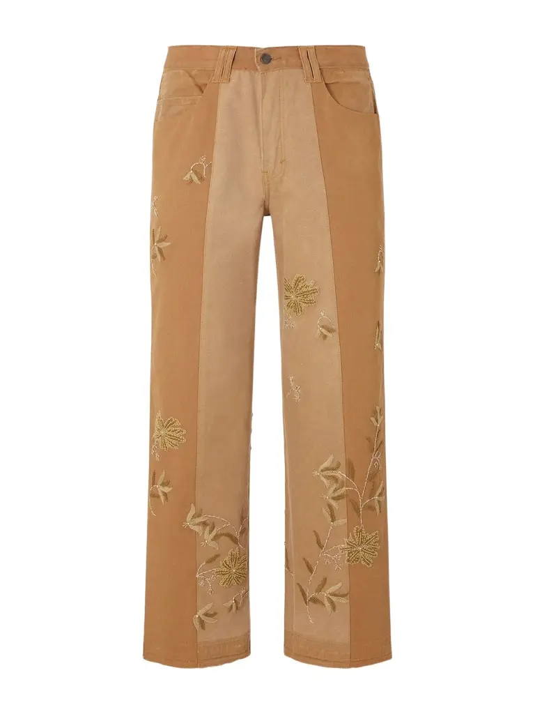 Kartik Research Zardozi Bead-Embellished Embroidered Panelled Cotton-Canvas Trousers - Men