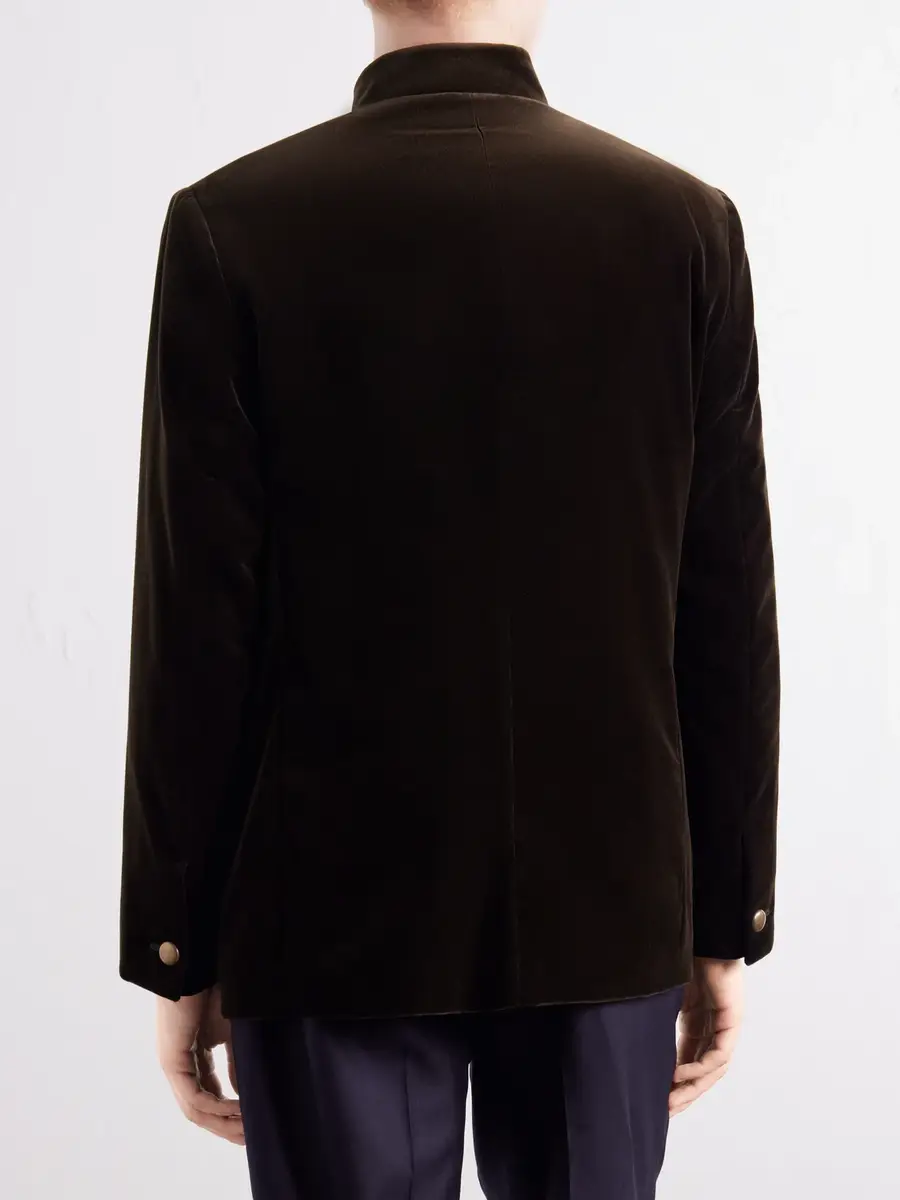 Favourbrook Nehru Cotton-Velvet Blazer - Men | Thumbnail 4 Favourbrook Nehru Cotton-Velvet Blazer - Men | Thumbnail 4
