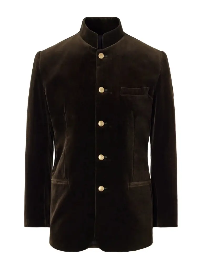 Favourbrook Nehru Cotton-Velvet Blazer - Men