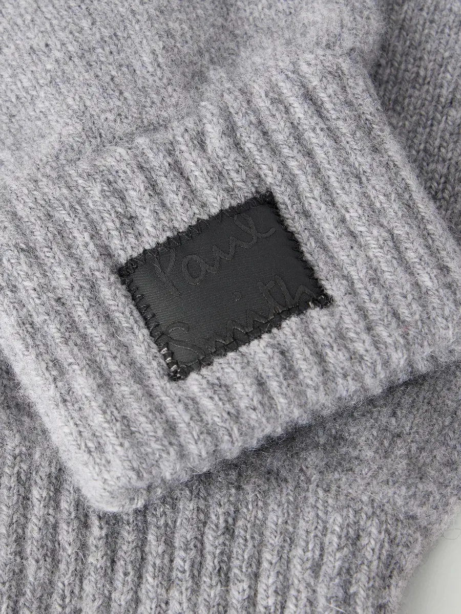 Paul Smith Logo-Appliquéd Cashmere and Merino Wool-Blend Gloves - Men | Thumbnail 2 Paul Smith Logo-Appliquéd Cashmere and Merino Wool-Blend Gloves - Men | Thumbnail 2