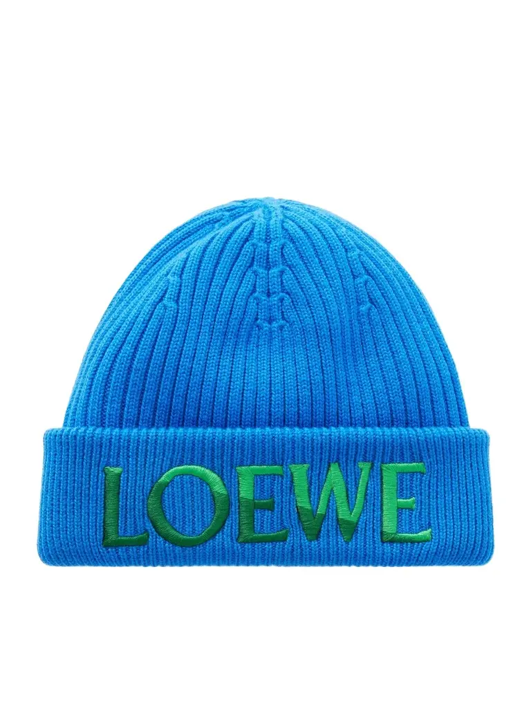 Loewe Logo-Embroidered Wool Beanie - Men