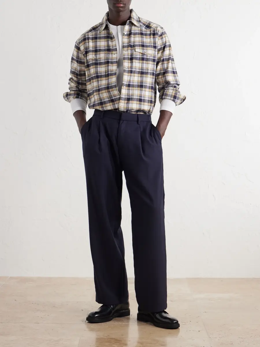 MR P. Wide-Leg Pleated Wool-Fresco Trousers - Men | Thumbnail 2 MR P. Wide-Leg Pleated Wool-Fresco Trousers - Men | Thumbnail 2