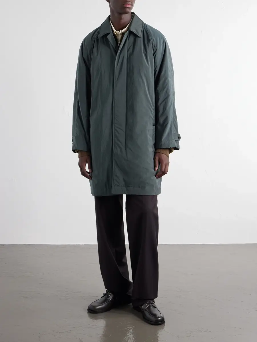 ATON Balmacaan Padded Satin Coat - Men | Thumbnail 3 ATON Balmacaan Padded Satin Coat - Men | Thumbnail 3