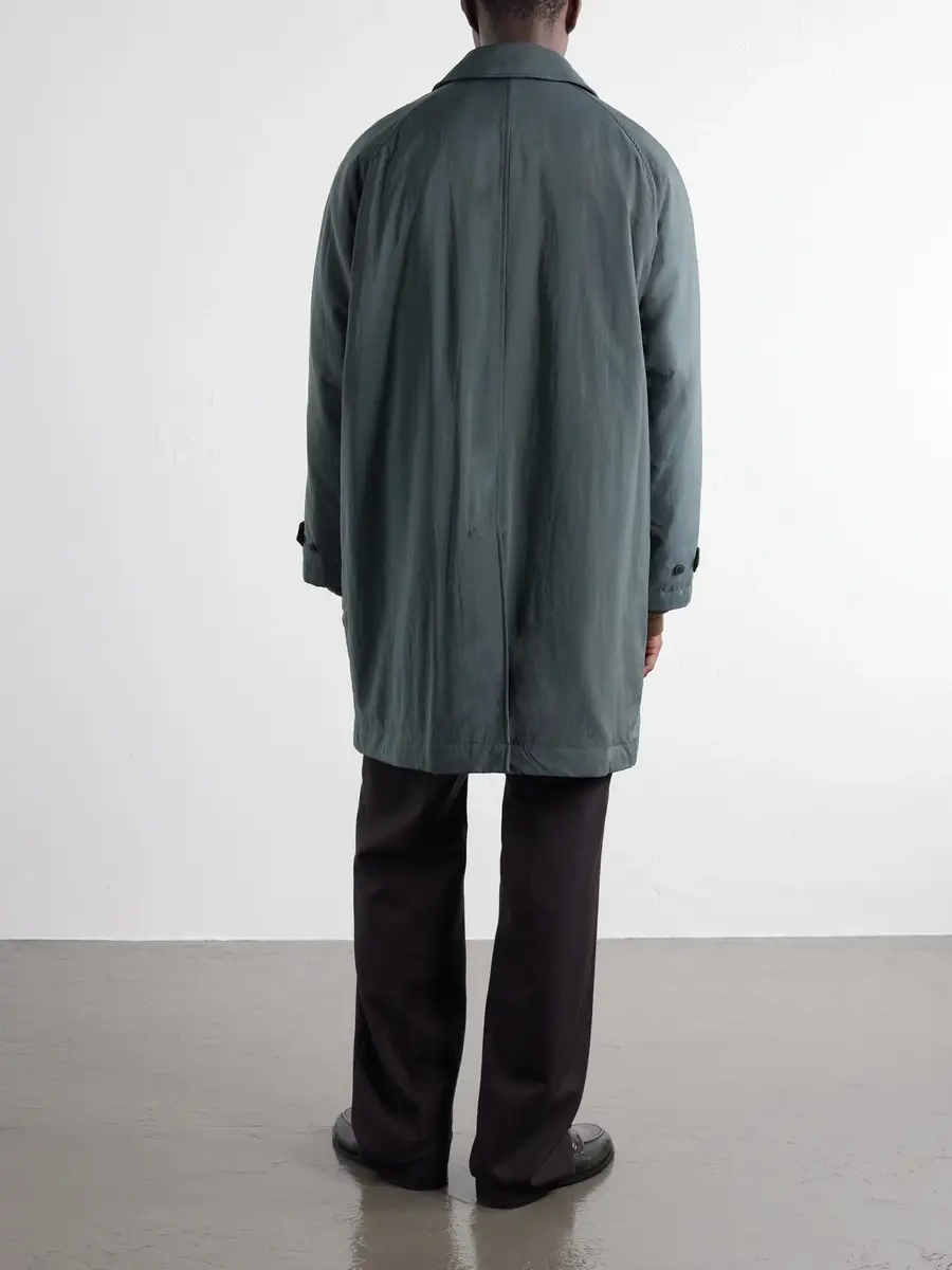 ATON Balmacaan Padded Satin Coat - Men | Thumbnail 4 ATON Balmacaan Padded Satin Coat - Men | Thumbnail 4