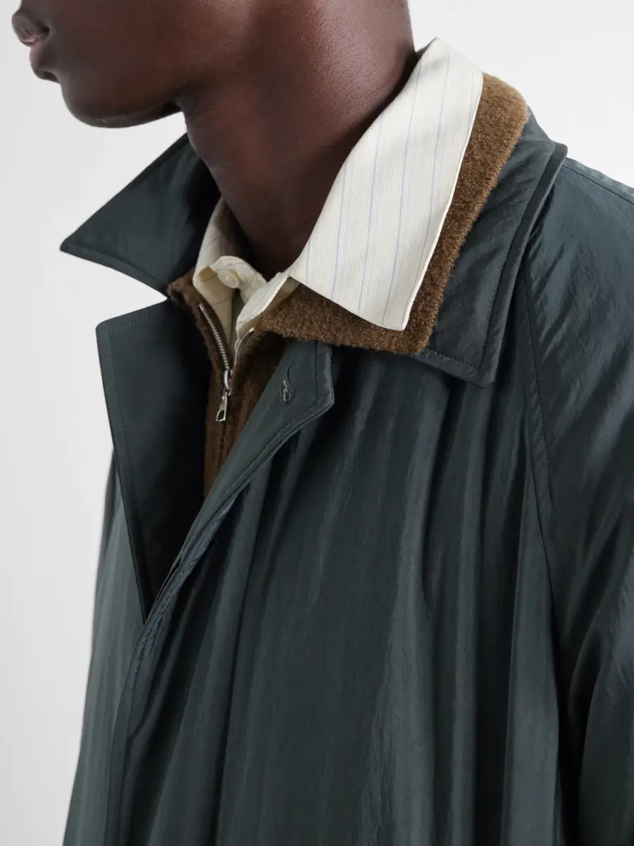 ATON Balmacaan Padded Satin Coat - Men | Thumbnail 5 ATON Balmacaan Padded Satin Coat - Men | Thumbnail 5