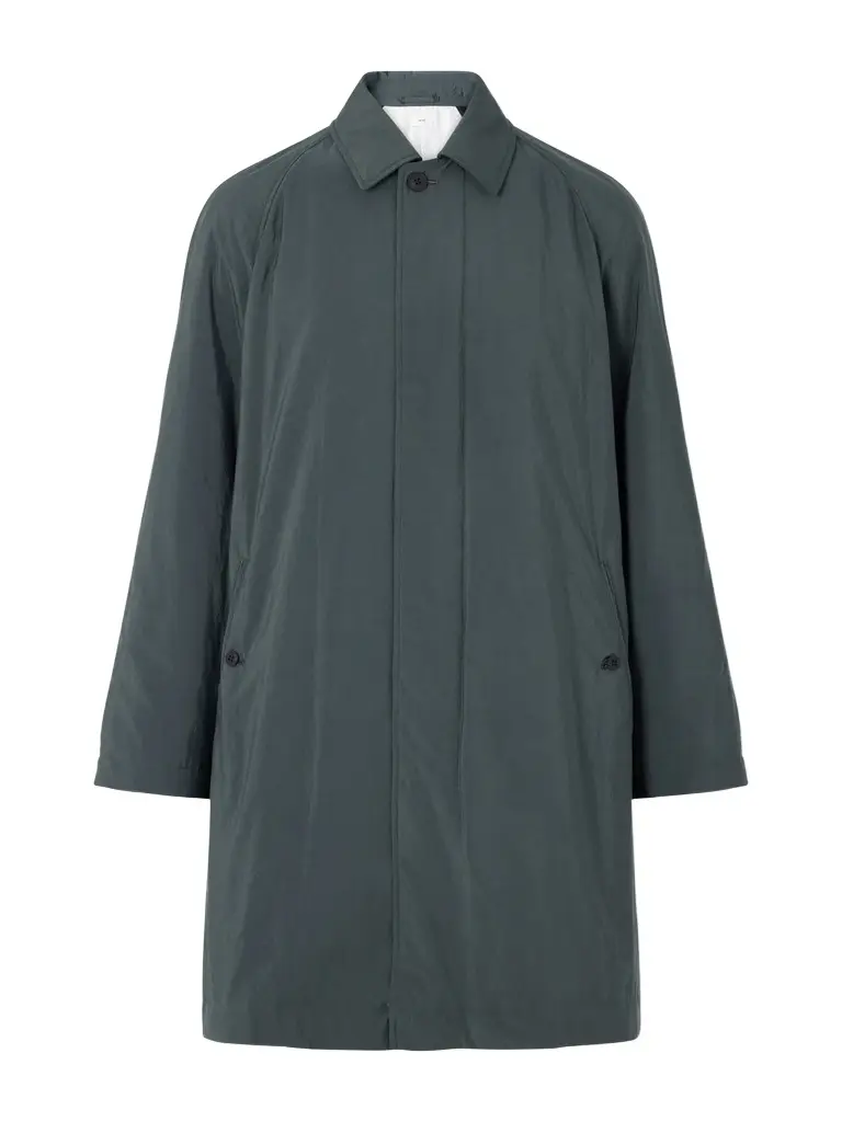 ATON Balmacaan Padded Satin Coat - Men