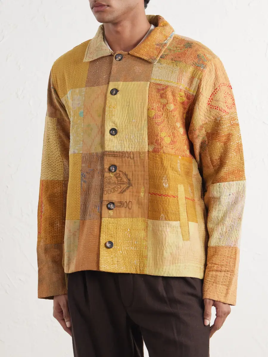 Kartik Research Vintage Kantha Patchwork Quilted Cotton-Voile Jacket - Men | Thumbnail 3 Kartik Research Vintage Kantha Patchwork Quilted Cotton-Voile Jacket - Men | Thumbnail 3