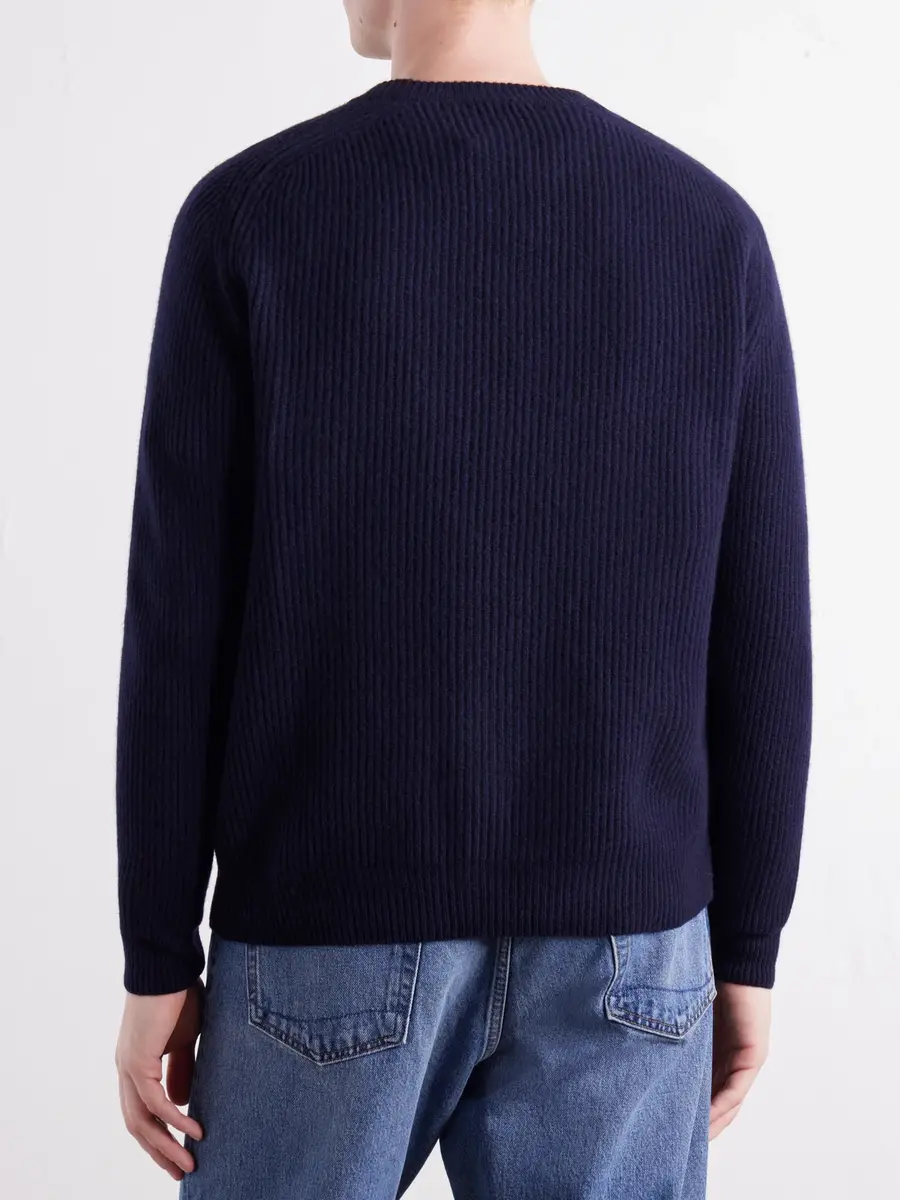 PIACENZA 1733 Ribbed Wool and Cashmere-Blend Sweater - Men | Thumbnail 4