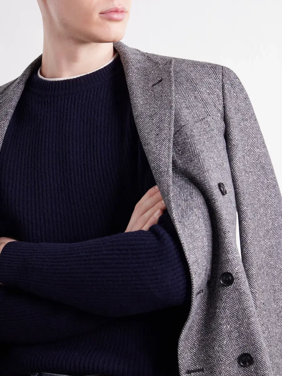 PIACENZA 1733 Ribbed Wool and Cashmere-Blend Sweater - Men | Thumbnail 5