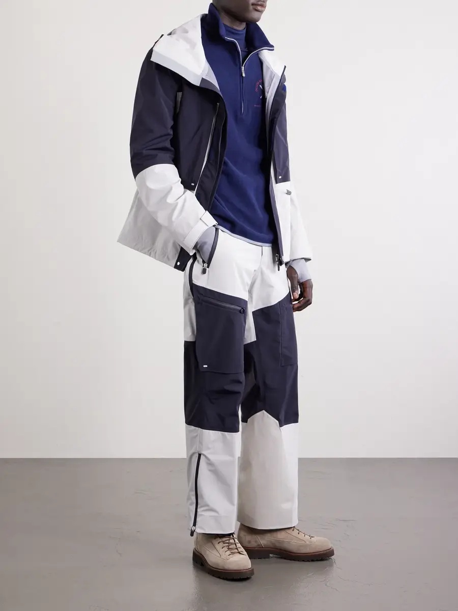 Brunello Cucinelli Logo-Embroidered Cashmere and Cotton-Blend Half-Zip Ski Mid Layer - Men | Thumbnail 2