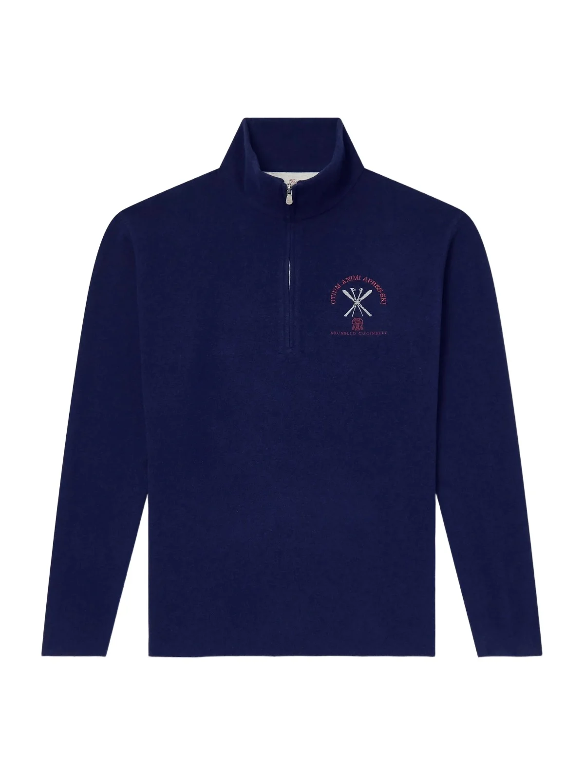 Brunello Cucinelli Logo-Embroidered Cashmere and Cotton-Blend Half-Zip Ski Mid Layer - Men