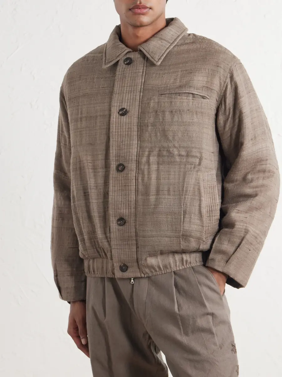 Kartik Research Moni Padded Wool and Silk-Blend Blouson Jacket - Men | Thumbnail 3 Kartik Research Moni Padded Wool and Silk-Blend Blouson Jacket - Men | Thumbnail 3