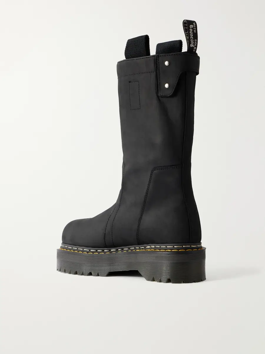 Rick Owens Dr Martens Leather Biker Boots - Men | Thumbnail 4 Rick Owens Dr Martens Leather Biker Boots - Men | Thumbnail 4