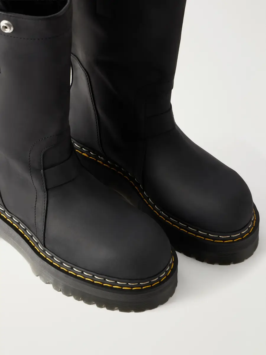 Rick Owens Dr Martens Leather Biker Boots - Men | Thumbnail 5 Rick Owens Dr Martens Leather Biker Boots - Men | Thumbnail 5