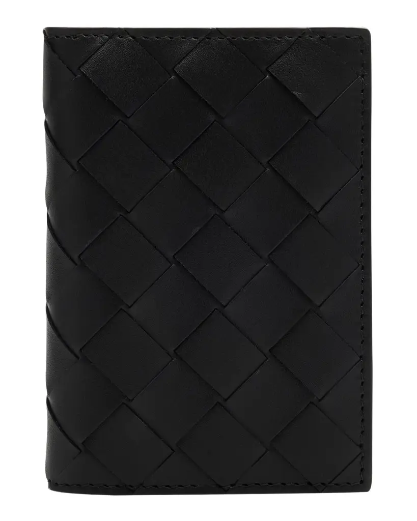 Bottega Veneta Men's Portacard Woven Leather Card Case