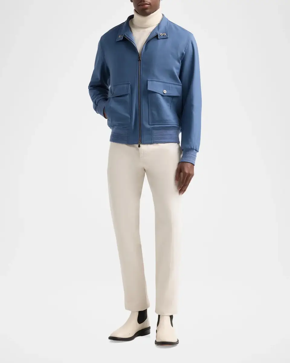 Isaia Baracuta Stretch-Wool Zip-Up Bomber Jacket | Thumbnail 2