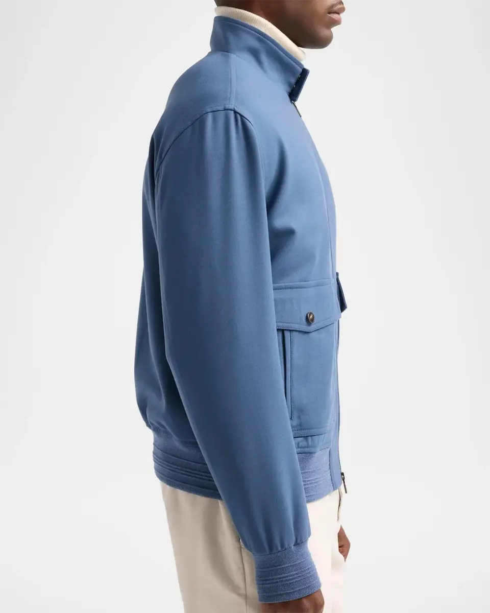 Isaia Baracuta Stretch-Wool Zip-Up Bomber Jacket | Thumbnail 5