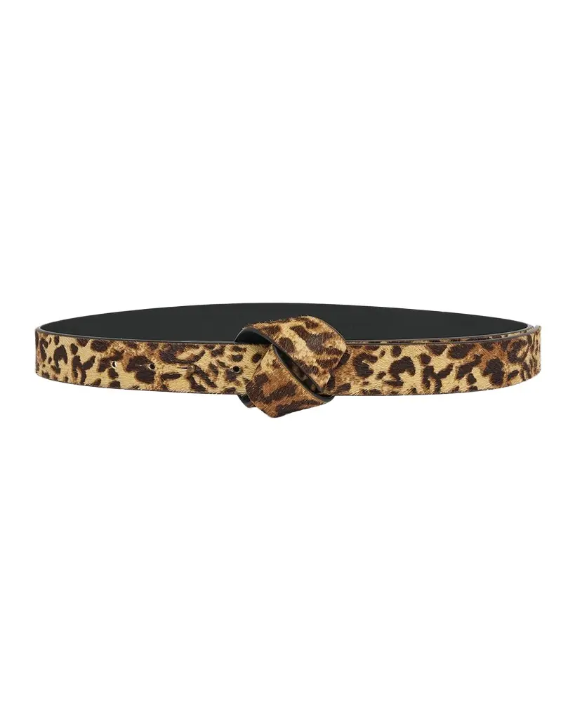 Etoile Isabel Marant Lassio Knotted Leopard Calf Hair Belt
