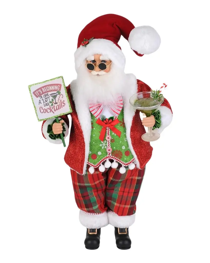 Karen Didion Christmas Cocktail Santa Figurine
