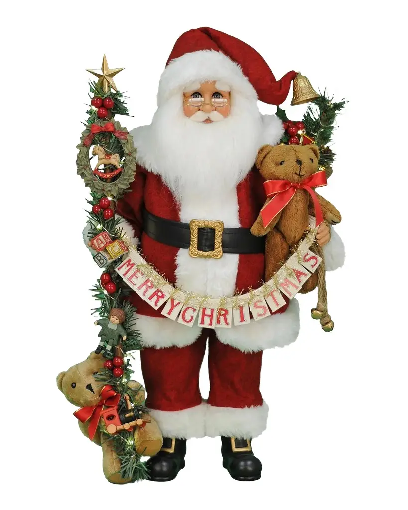 Karen Didion Lighted Merry Beary Christmas Santa