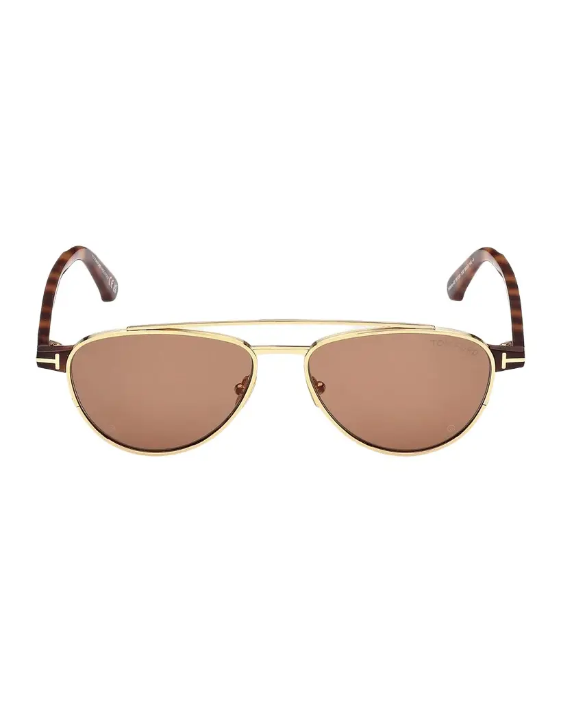 Tom Ford Men's Anthony-02 Metal Aviator Sunglasses