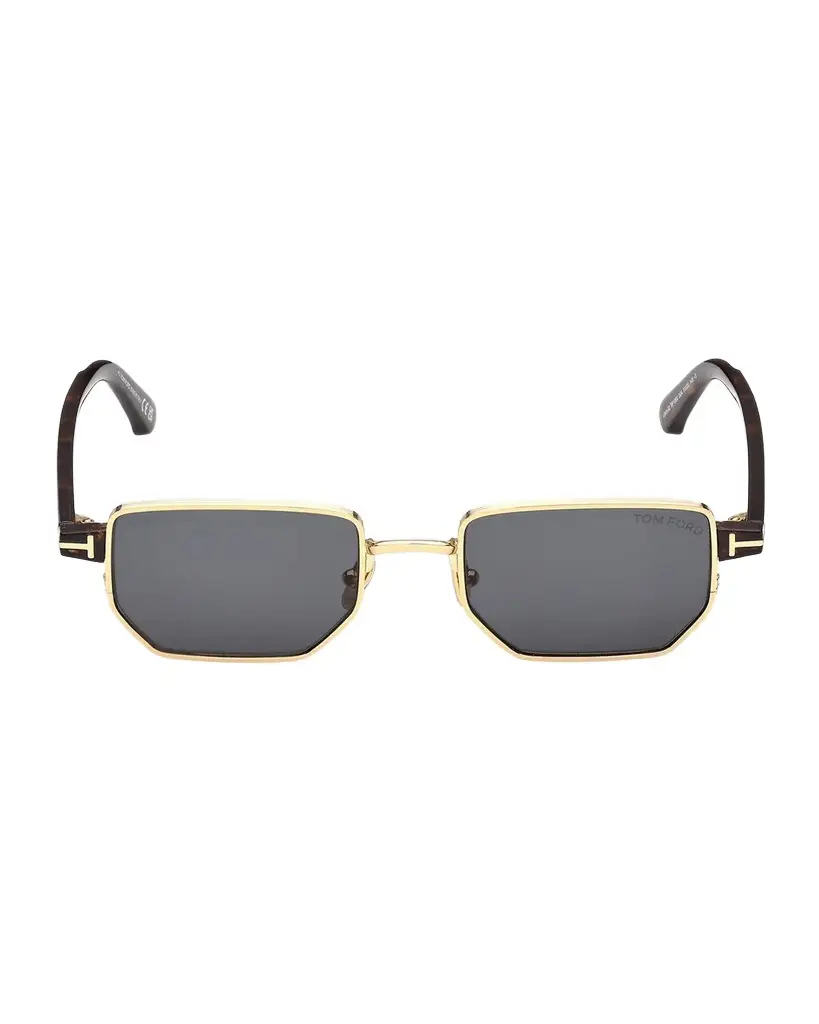 Tom Ford Men's Liam 02 Rectangular Metal Sunglasses