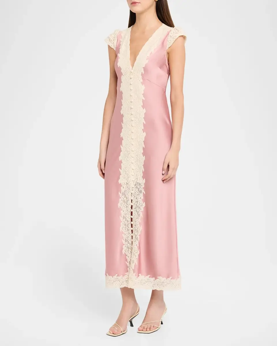 LoveShackFancy Para Laced Crepe Maxi Dress | Thumbnail 4 LoveShackFancy Para Laced Crepe Maxi Dress | Thumbnail 4