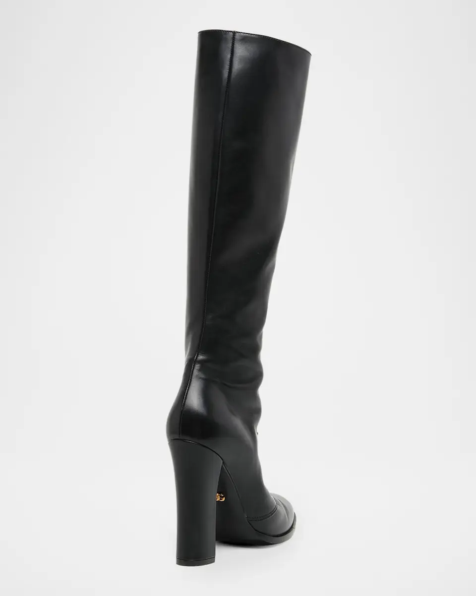 Dolce & Gabbana Lace-Up Leather Knee-High Boots | Thumbnail 3 Dolce & Gabbana Lace-Up Leather Knee-High Boots | Thumbnail 3