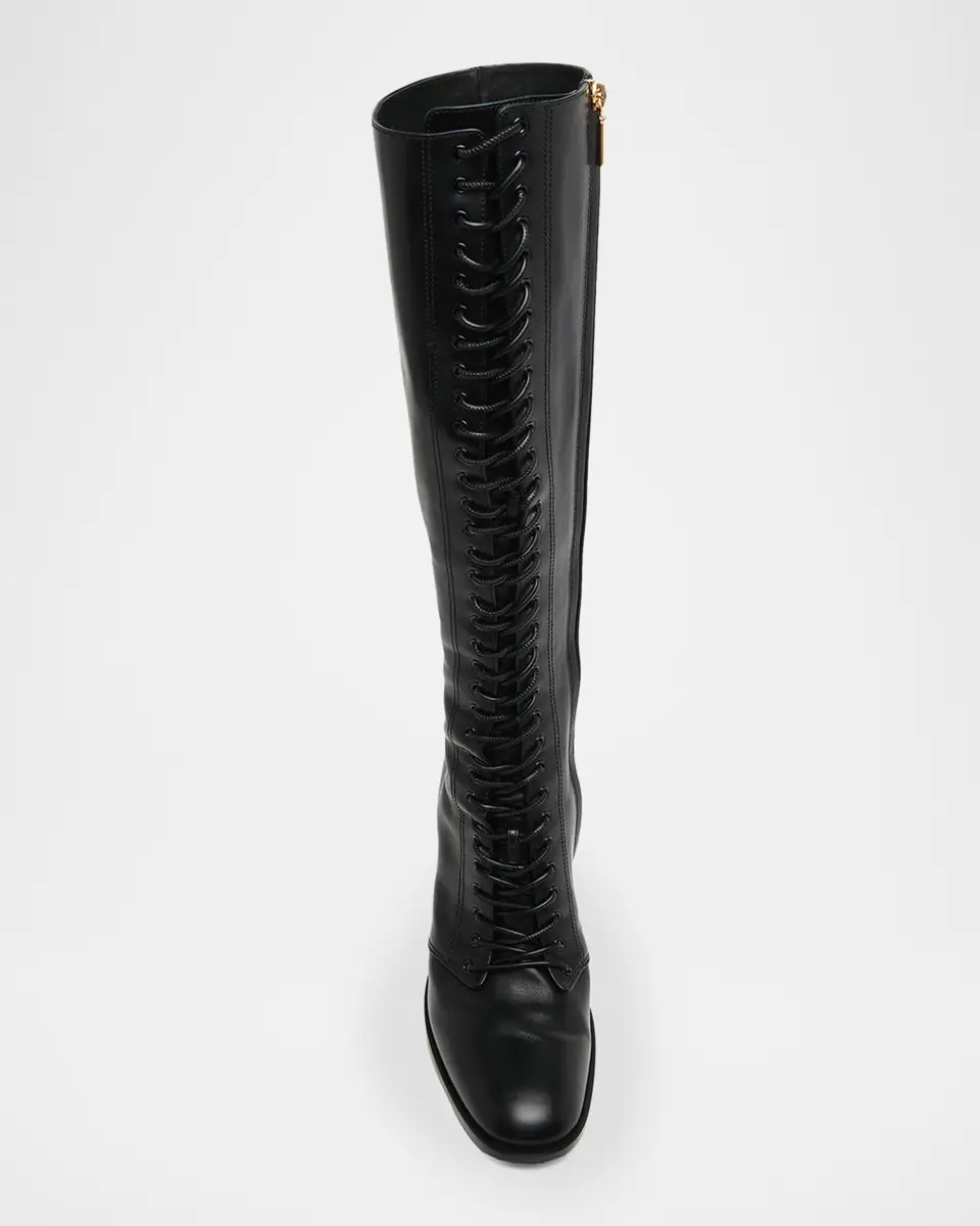 Dolce & Gabbana Lace-Up Leather Knee-High Boots | Thumbnail 5 Dolce & Gabbana Lace-Up Leather Knee-High Boots | Thumbnail 5