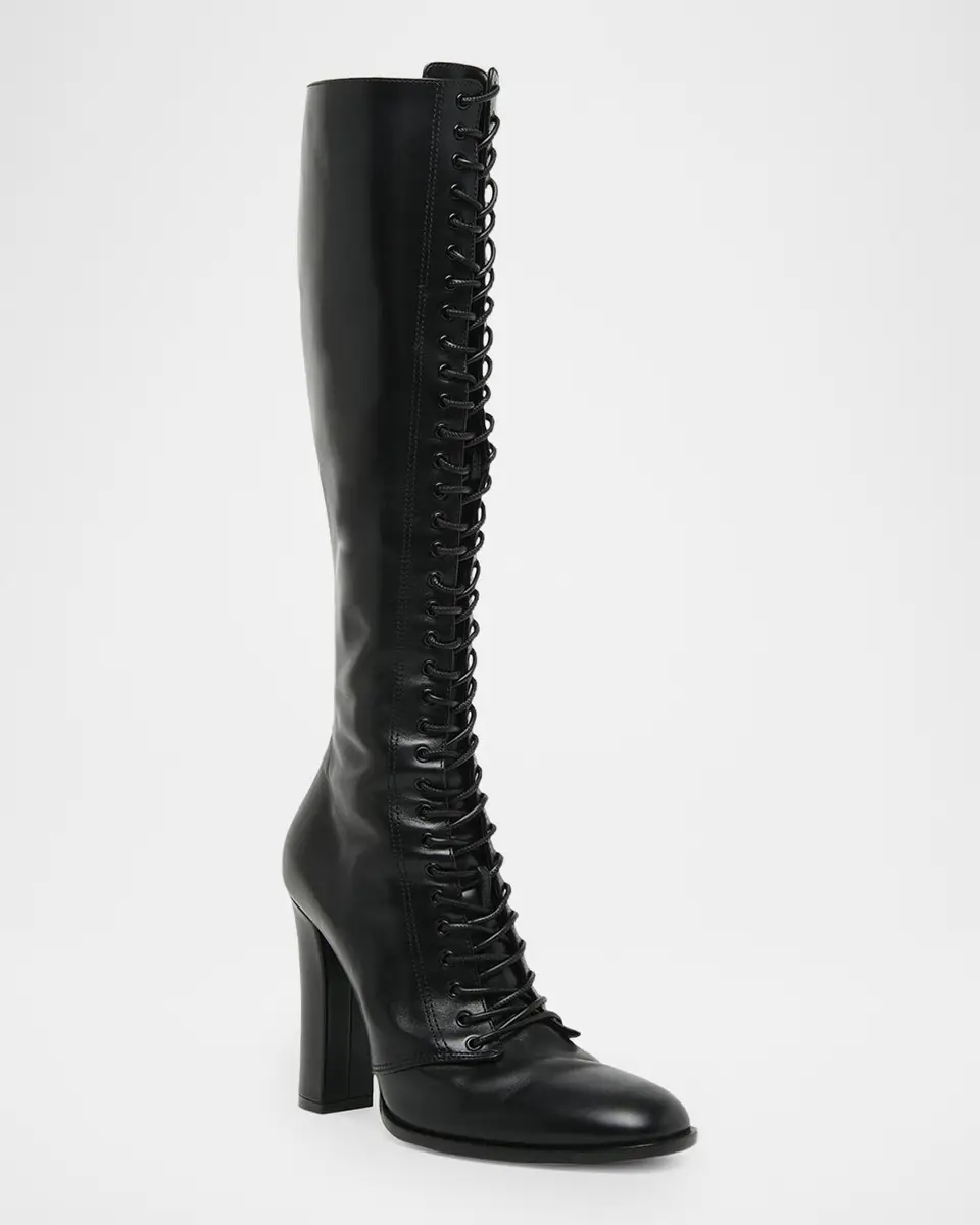 Dolce & Gabbana Lace-Up Leather Knee-High Boots | Thumbnail 6 Dolce & Gabbana Lace-Up Leather Knee-High Boots | Thumbnail 6