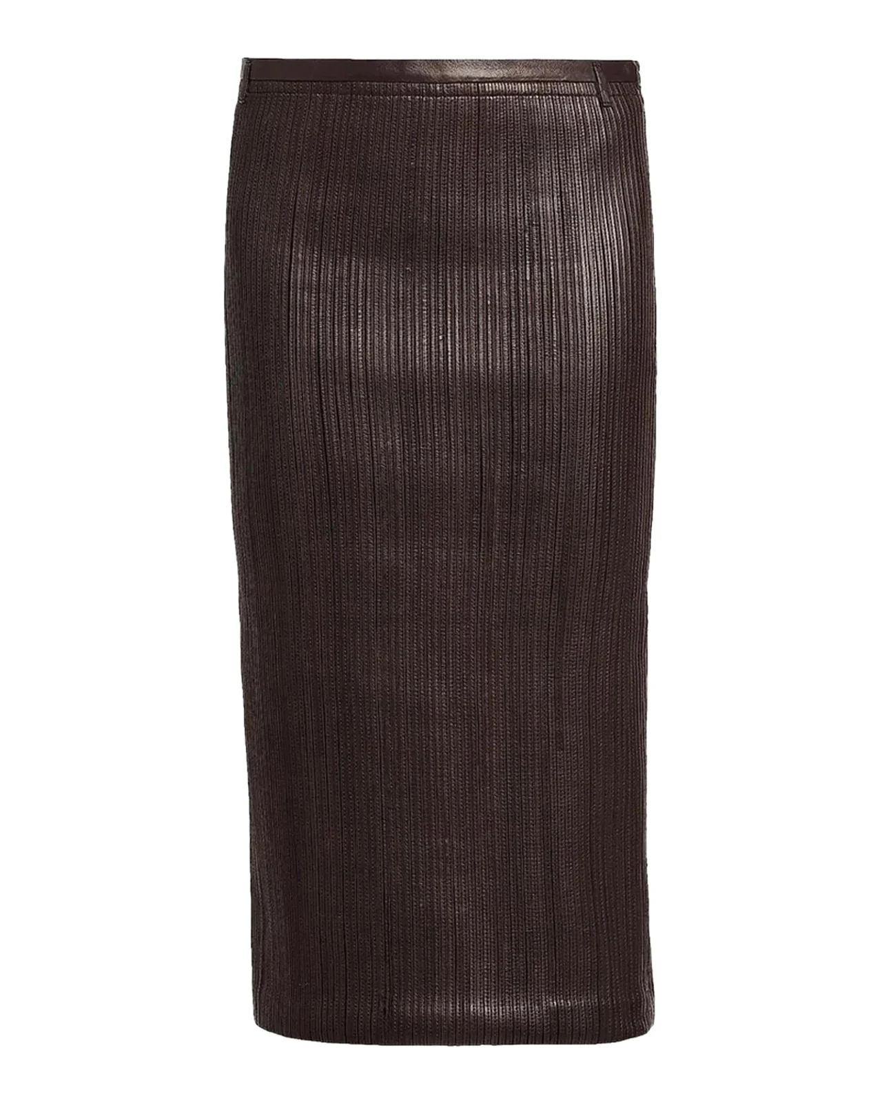 Leather Pencil Midi Skirt